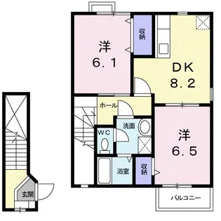 ソレアード・御津【2階】の間取り