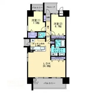 アルファステイツ倉敷阿知【7階】の間取り