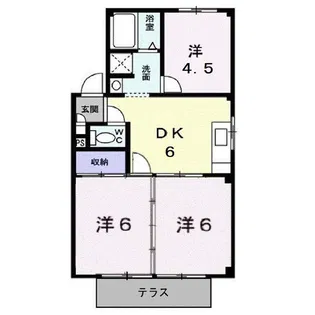 シティハイツ横寸B【1階】の間取り