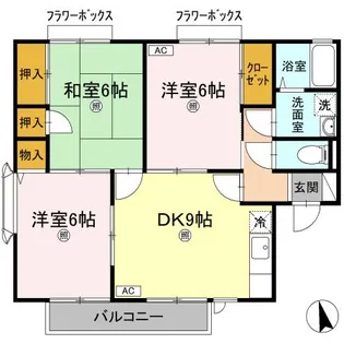 メゾン・ド・ボヌール D棟【202号室】の間取り