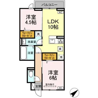 Le Clair【103号室】の間取り