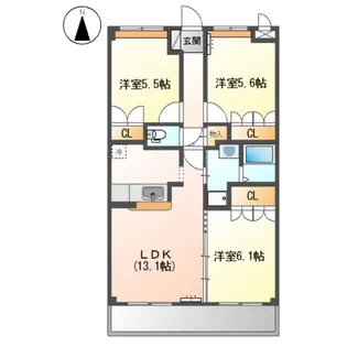 ディアベルジュ【2階】の間取り
