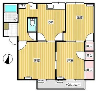 ハッピーハイツ A棟【202号室】の間取り