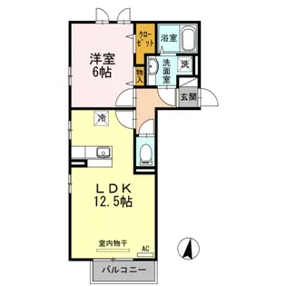 岡山県倉敷市東富井【アパート】の間取り