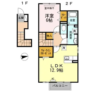 クオーレ・アロッジオ 勅使【2階】の間取り