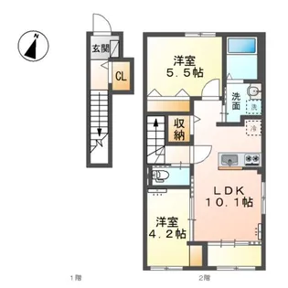 スターテラスⅡ総社駅南 (仮【2階】の間取り