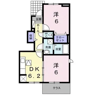 クローバー ポンドE【1階】の間取り