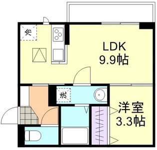 1LDKの間取り画像