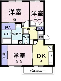 エルディムパディB【302号室】の間取り