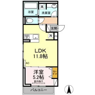 パーク倉敷【1階】の間取り