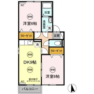 セジュール松縄 B棟【B203号室】の間取り