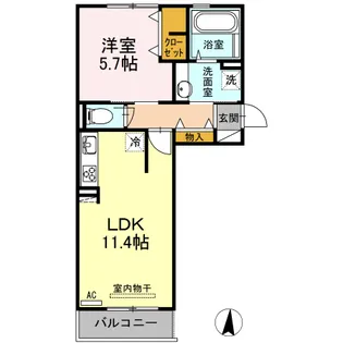キャルル B棟【2階】の間取り
