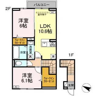 2LDKの間取り画像