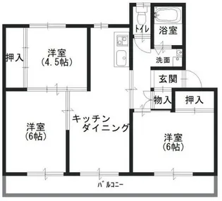 ヴィラナリー志度 Ⅲ棟【404号室】の間取り