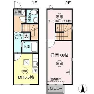 香川県坂出市川津町【テラスハウス】の間取り