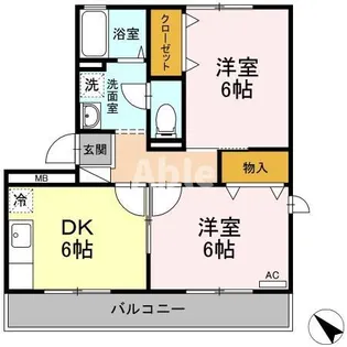 コウジィーコート前川【1階】の間取り