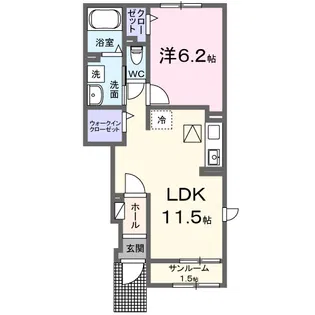 ソール・オリエンス【1階】の間取り