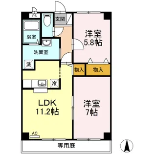 ウィルコート・伏石 C棟【1階】の間取り