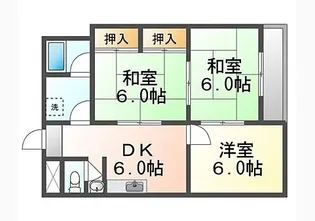 桜町ハイツ【303(南)号室】の間取り