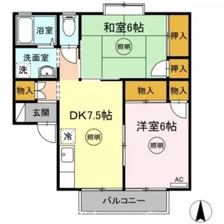 2DKの間取り画像