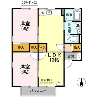 サンタウン寺井 B棟【1階】の間取り