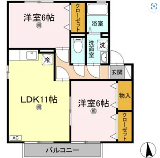 サン・スクエア B棟【B102号室】の間取り
