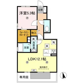 シャインポート屋島Ⅳ A棟【1階】の間取り
