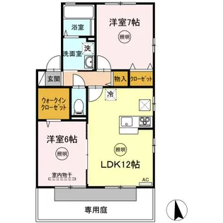 T’sスクエア D棟【D101号室】の間取り