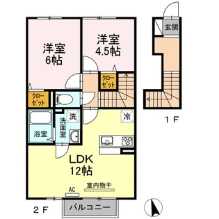 シャインポート屋島Ⅳ B棟【2階】の間取り