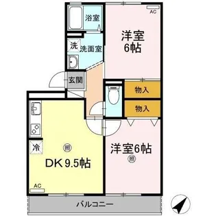 シャトレー西本Ⅱ【306号室】の間取り