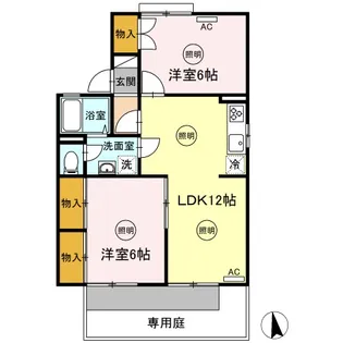 パラシオ樹太 A棟【105号室】の間取り