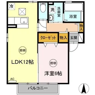 1LDKの間取り画像