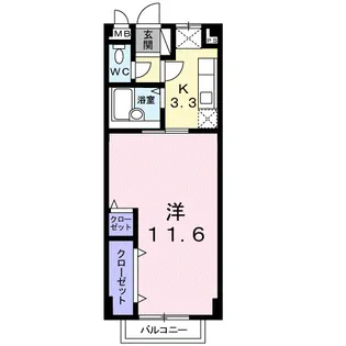 グランディール江木【2階】の間取り
