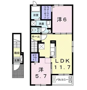 グレイスフル Ⅱ【2階】の間取り