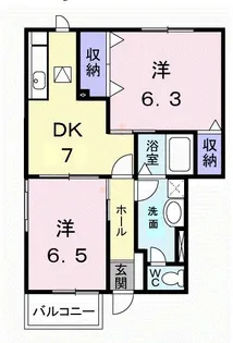 サンパティーク A【1階】の間取り