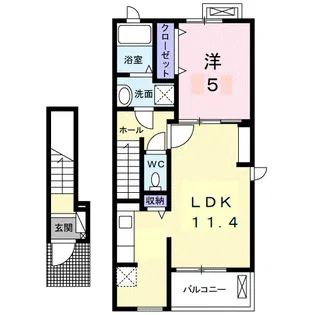 ナリッシュLee Ⅳ【2階】の間取り