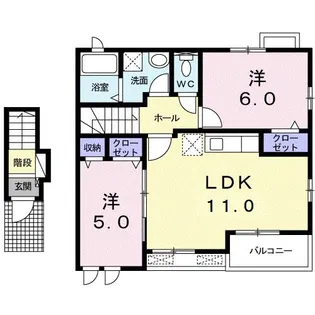 ハーヴェスト袖村 C【2階】の間取り