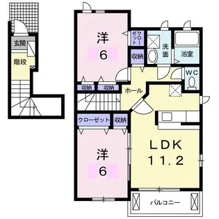 パストラル川部B【2階】の間取り