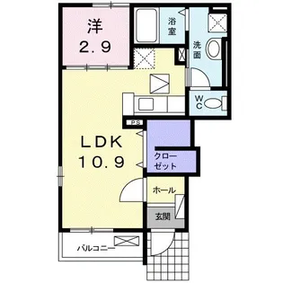 ベル・イリーデA【1階】の間取り
