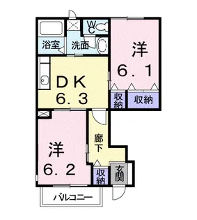 リヴァー・ウィルダーネスC【1階】の間取り