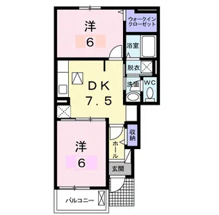 リバーサイド・三日月【1階】の間取り