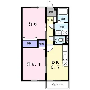 メゾン掛樋【202号室】の間取り