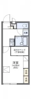 レオパレス桜坂【208号室】の間取り