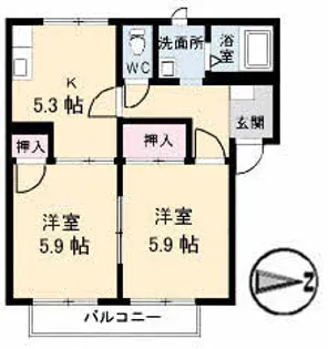 フレグランスA・S C棟【2階】の間取り