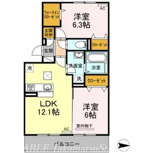 メゾン勝賀 B棟【1階】の間取り