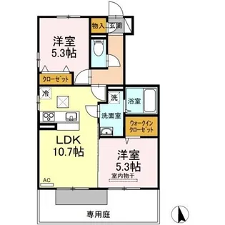 ルミエール D棟【1階】の間取り