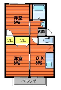 メゾンクレール B棟【102号室】の間取り