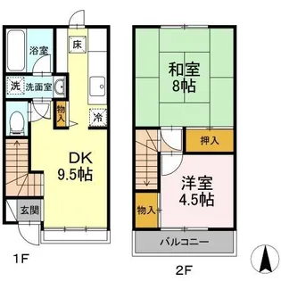 フレンドハイツモトヤ【E号室】の間取り