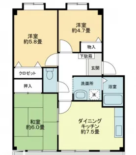 フォブール城南【3階】の間取り
