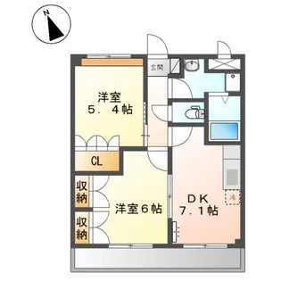グリーンヒルズ曙【4階】の間取り